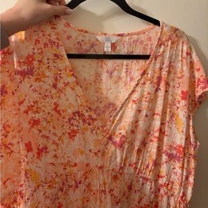 Time and Tru Multicolor Floral Dress (L)